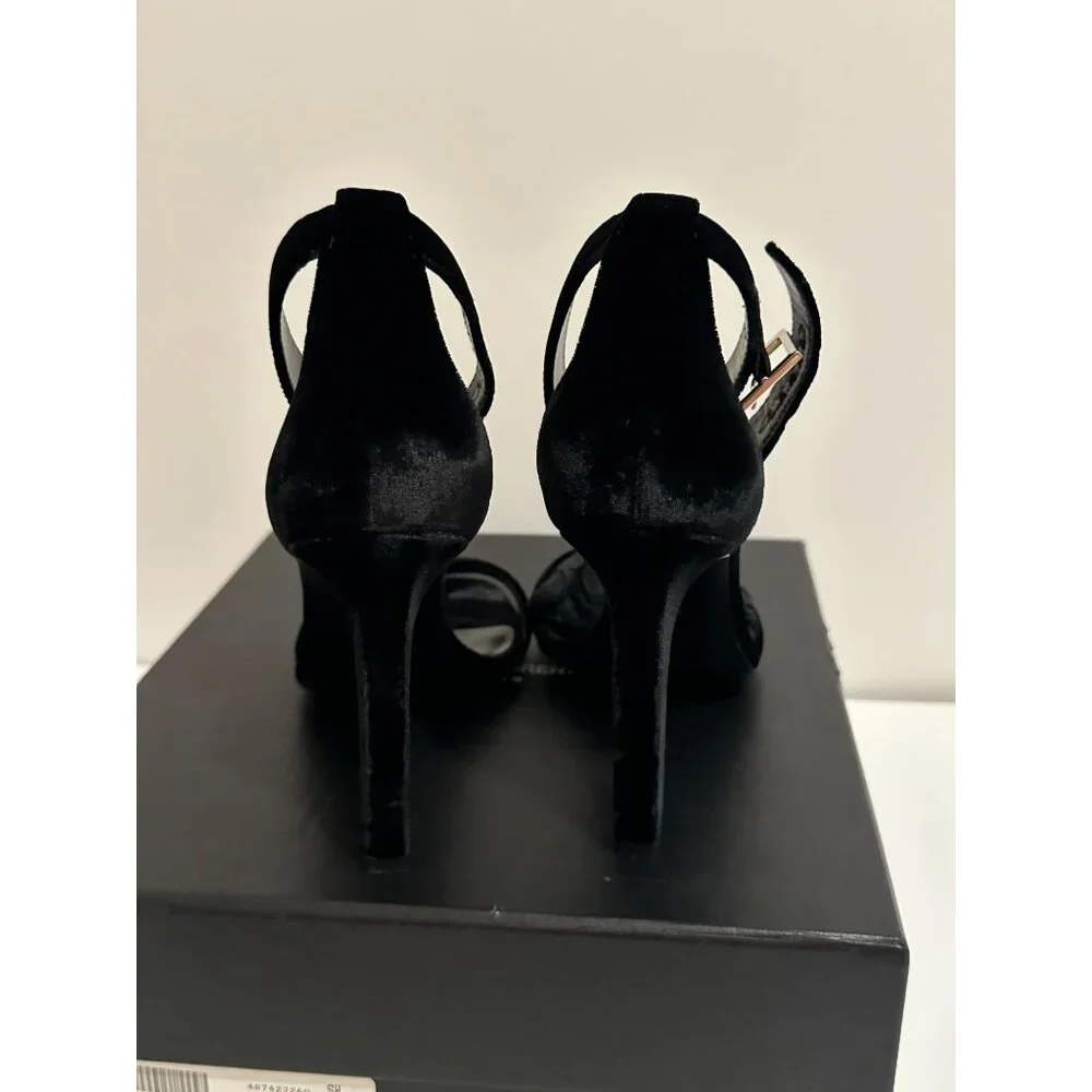 Saint Laurent Black Velvet Heels - Picture 3 of 8